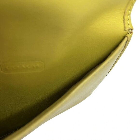 COACH - Yellow Beige Leather Card Case - Picture 4 of 4